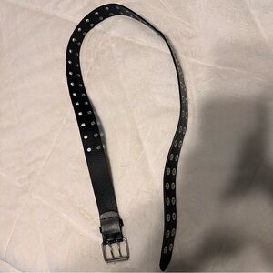 Black and Silver Grommet Belt